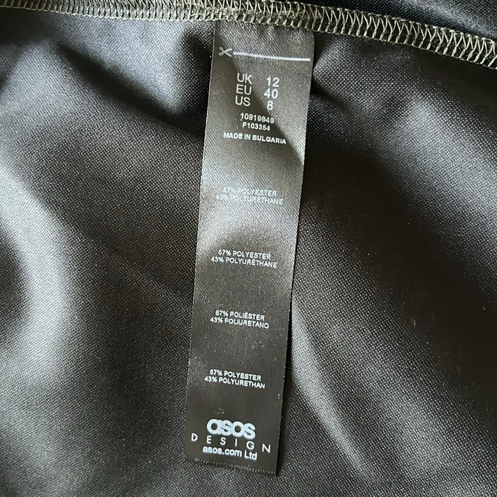 ASOS Olive Green Faux Leather Button-Down Shirt - Picture 14 of 16